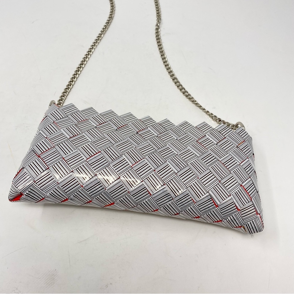 Candy Wrapper Purse with Chain Barcode Red Black White - Picture 6 of 12